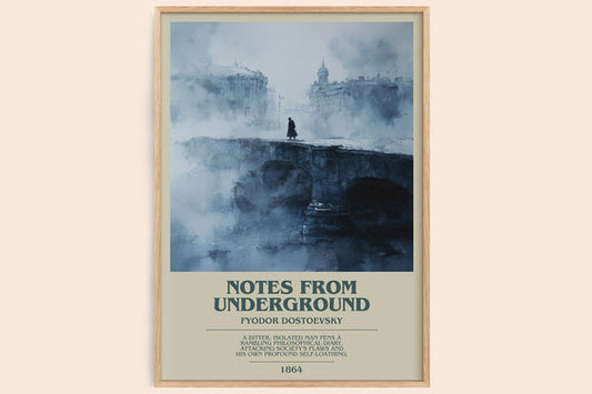 Notes From Underground Bookish Wall Art by Fyodor Dostoyevsky – framed poster