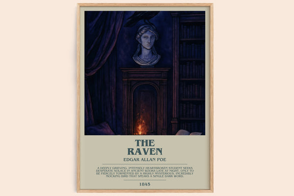 The Raven Bookish Wall Art by Edgar Allan Poe – framed poster