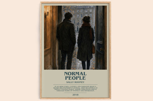 Normal People bookish book poster by Sally Rooney – framed literary art print