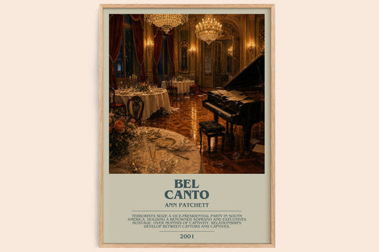 Bel Canto bookish book poster by Ann Patchett – framed literary art print
