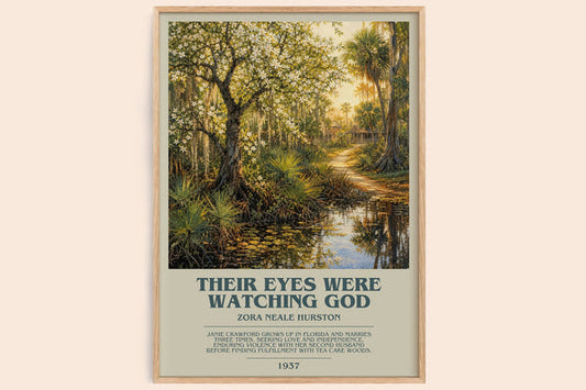 Their Eyes Were Watching God bookish book poster by Zora Neale Hurston – framed literary art print