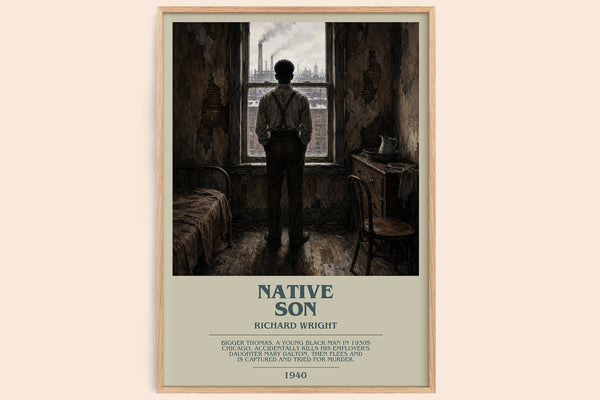 Native Son bookish book poster by Richard Wright – framed literary art print