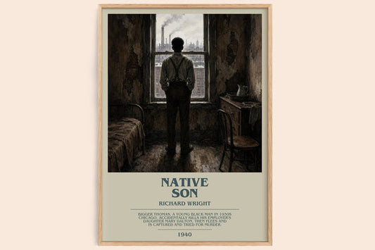 Native Son bookish book poster by Richard Wright – framed literary art print