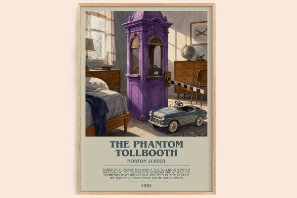 The Phantom Tollbooth bookish book poster by Norton Juster – framed literary art print