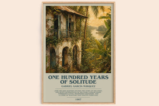 One Hundred Years of Solitude bookish book poster by Gabriel García Márquez – framed literary art print