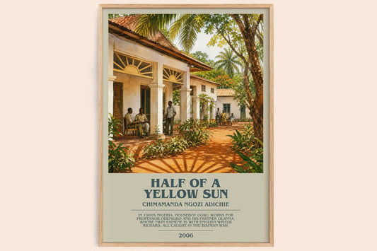 Half of a Yellow Sun bookish book poster by Chimamanda Ngozi Adichie – framed literary art print
