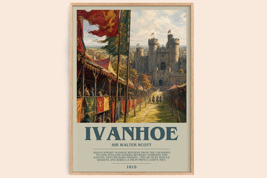 Ivanhoe bookish book poster by Sir Walter Scott – framed literary art print
