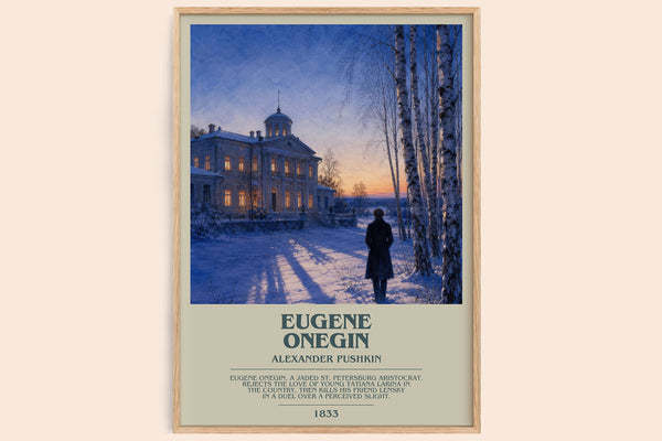 Eugene Onegin bookish book poster by Alexander Pushkin – framed literary art print