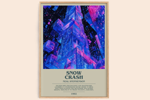 Snow Crash bookish book poster by Neal Stephenson – framed literary art print