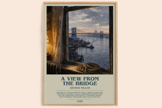 A View from the Bridge bookish book poster by Arthur Miller – framed literary art print