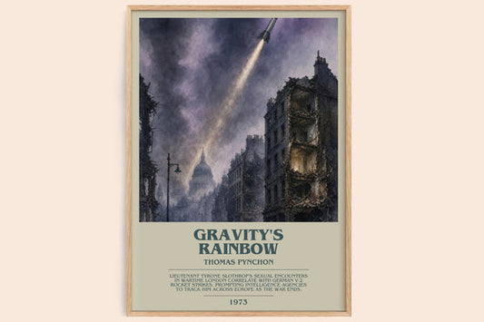 Gravity's Rainbow bookish book poster by Thomas Pynchon – framed literary art print