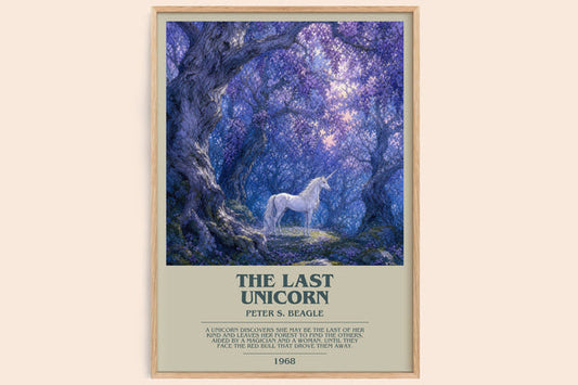 The Last Unicorn bookish book poster by Peter S. Beagle – framed literary art print