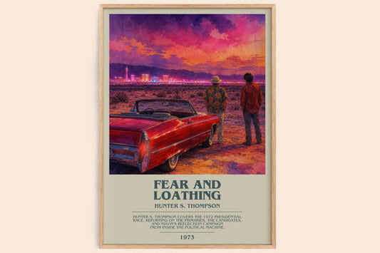 Fear and Loathing bookish book poster by Hunter S. Thompson – framed literary art print