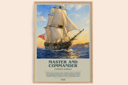 Master and Commander bookish book poster by Patrick O'Brian – framed literary art print