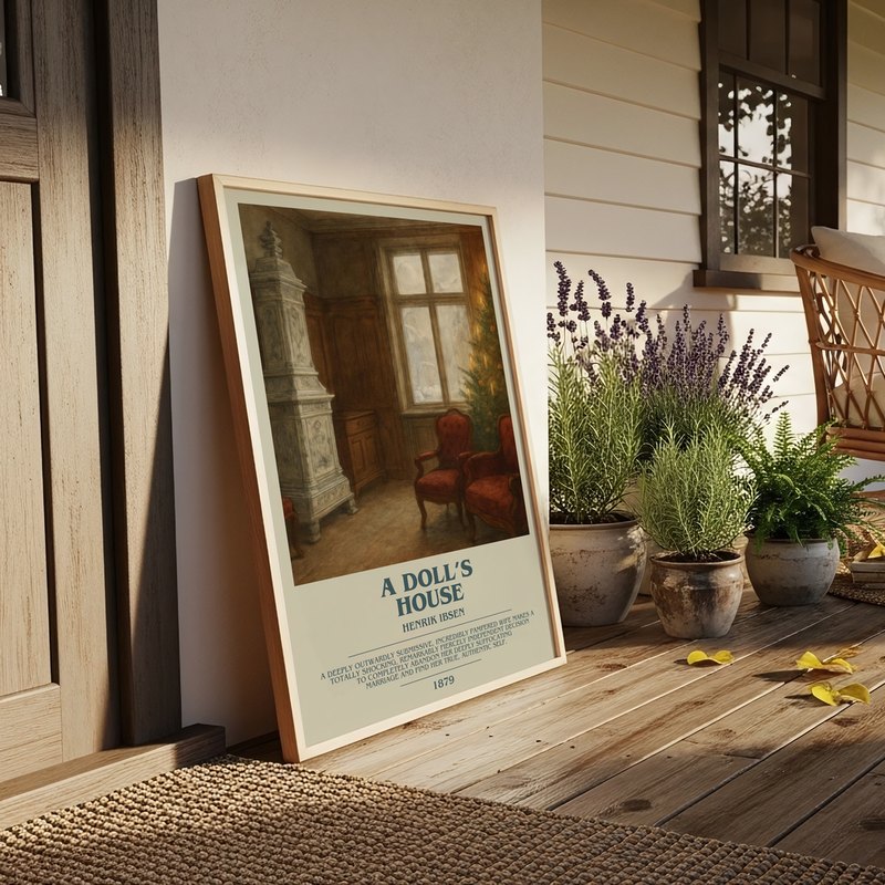 A Doll’S House poster, framed in a room