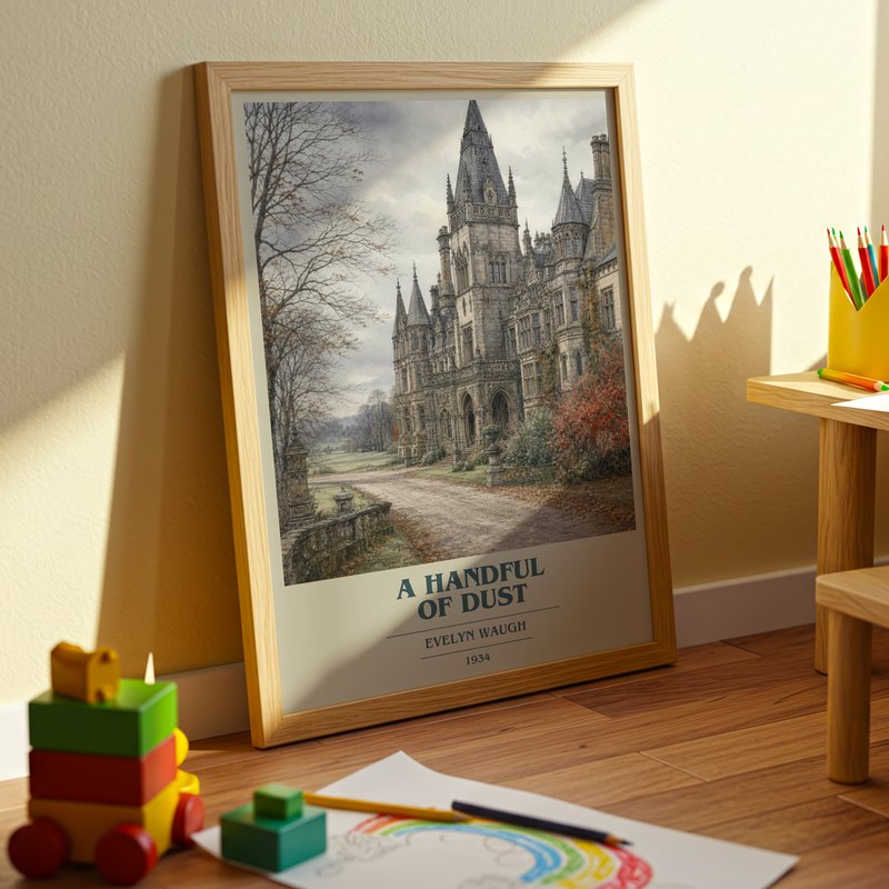 A Handful of Dust poster, framed in a room