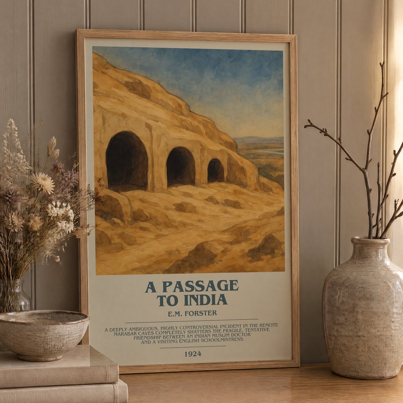 A Passage To India poster, framed in a room