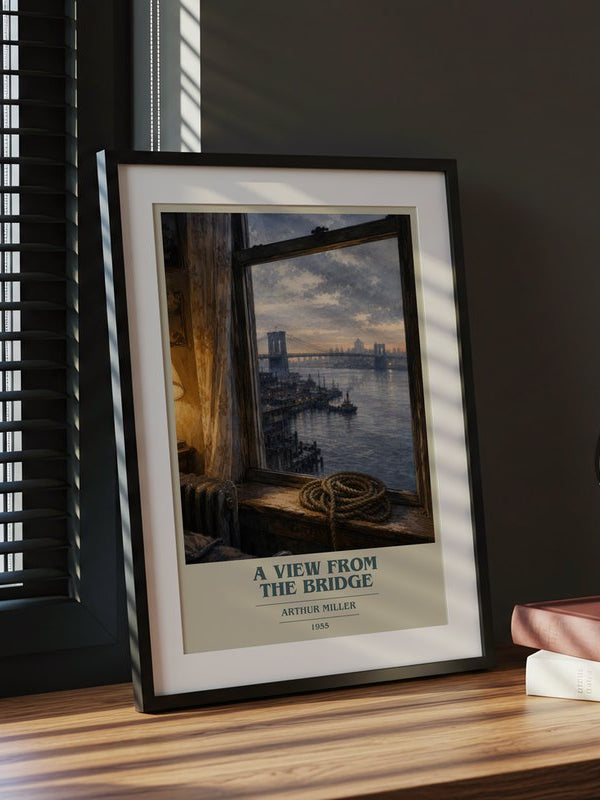 A View from the Bridge poster, framed in a room