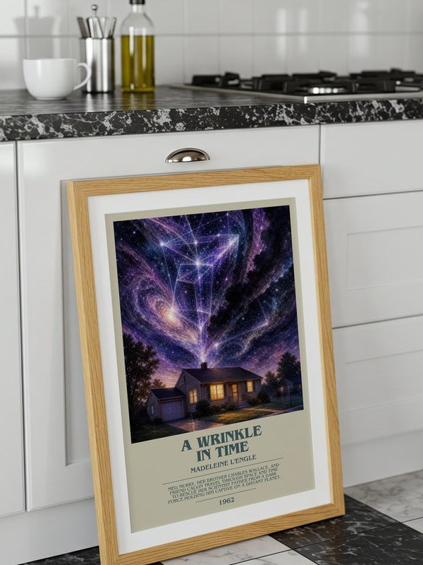 A Wrinkle in Time poster, framed in a room