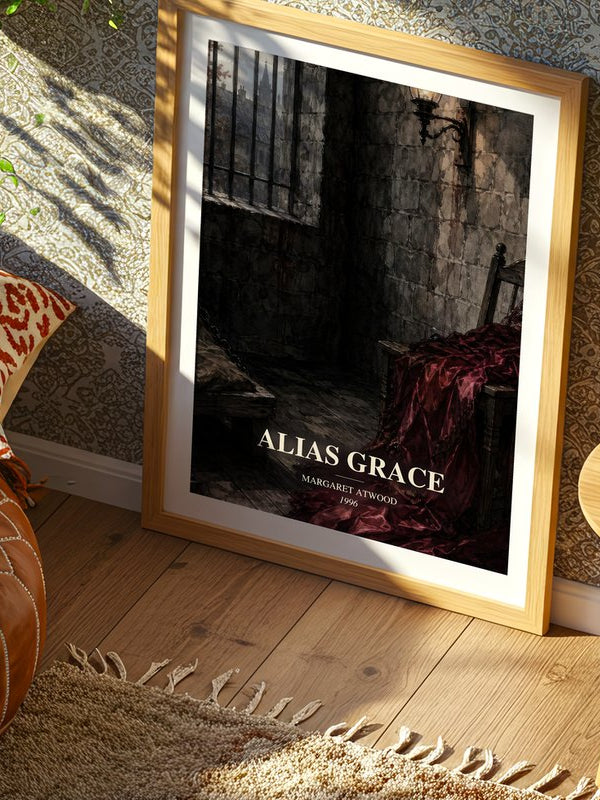 Alias Grace poster, framed in a room
