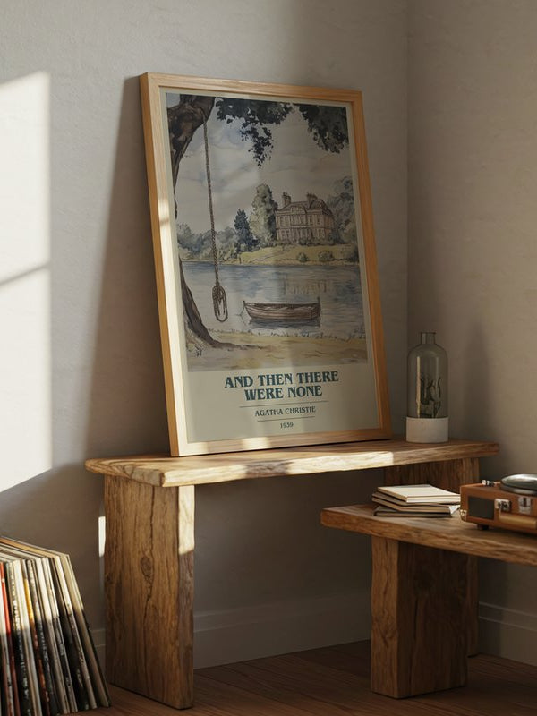 And Then There Were None poster, framed in a room