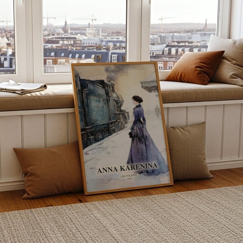 Anna Karenina poster, framed in a room