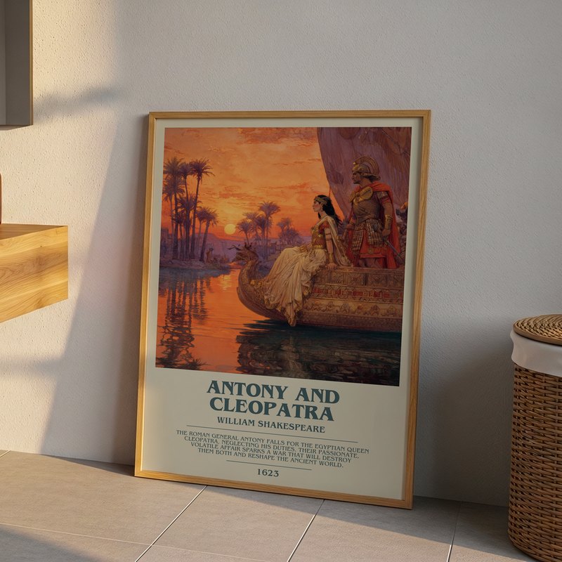 Antony And Cleopatra poster, framed in a room