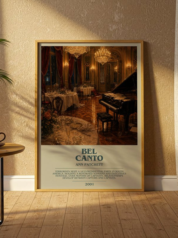 Bel Canto poster, framed in a room