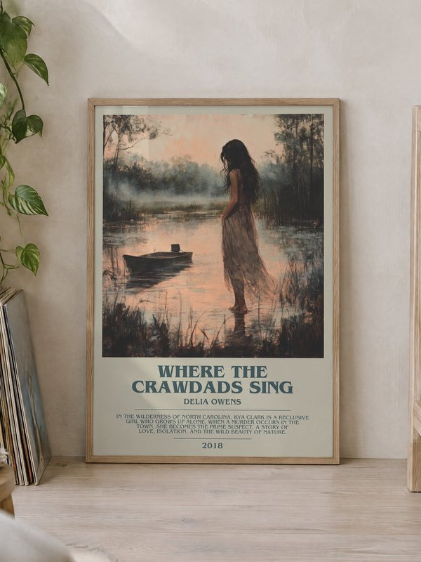 Where The Crawdads Sing poster, framed in a room