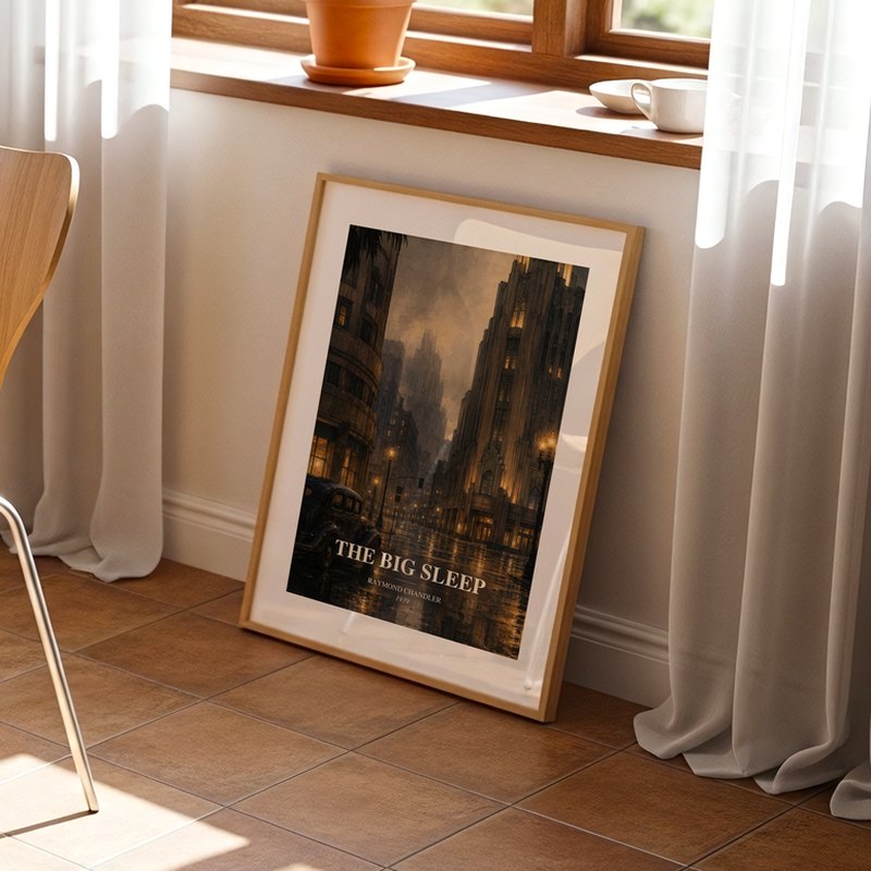 The Big Sleep poster, framed in a room