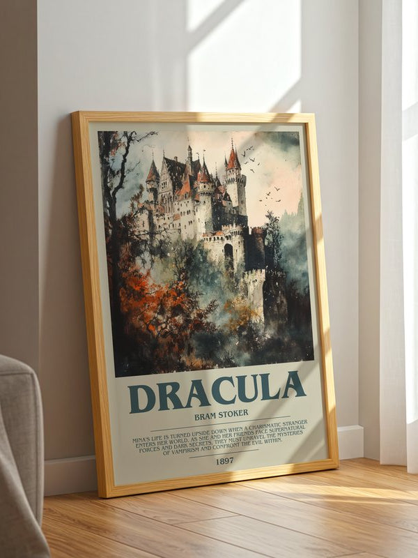 Dracula poster, framed in a room