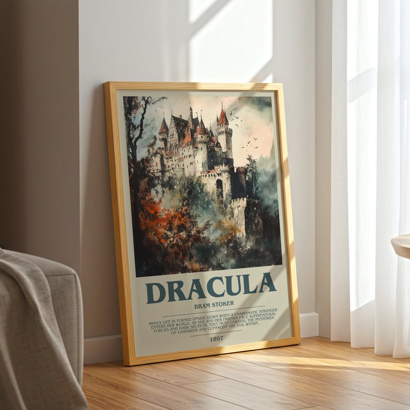 Dracula poster, framed in a room