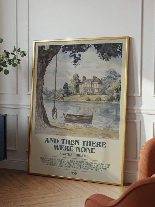 And Then There Were None poster, framed in a room