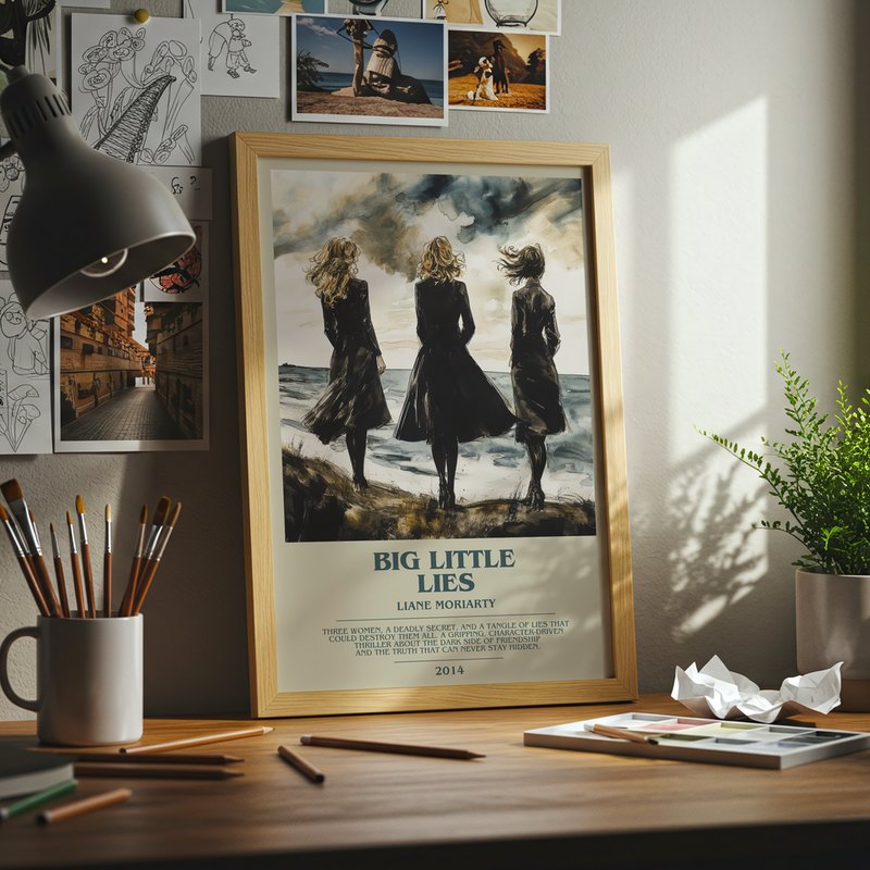 Big Little Lies poster, framed in a room