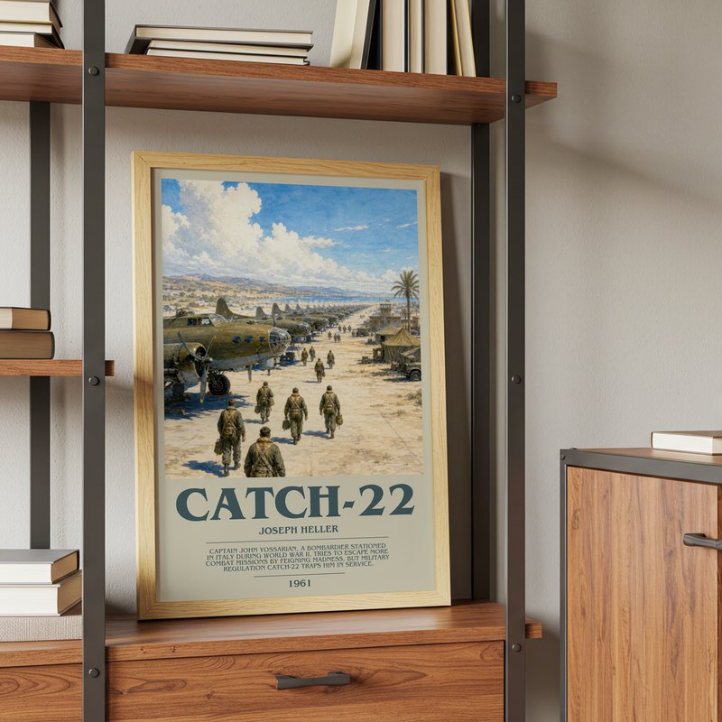 Catch-22 poster, framed in a room
