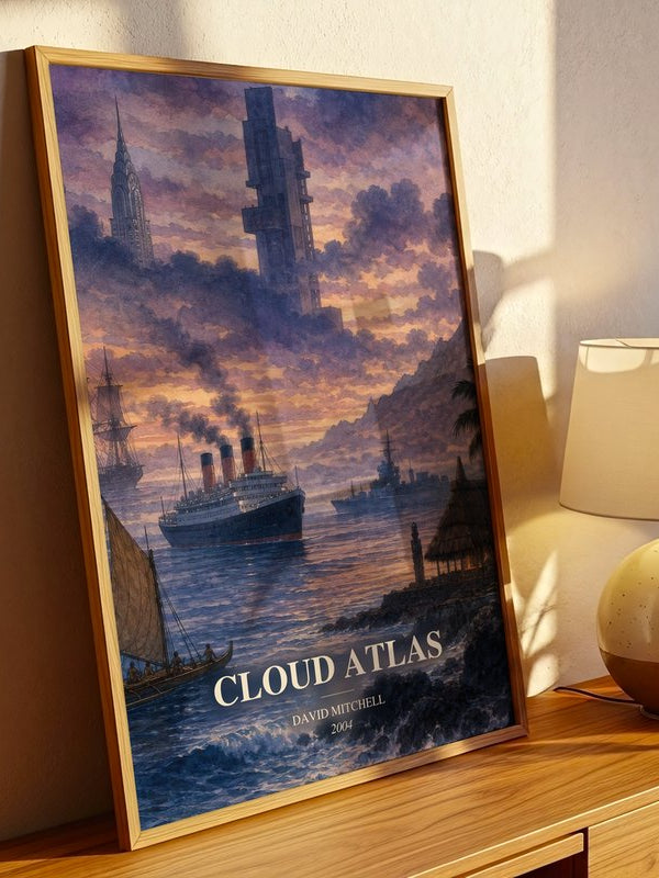 Cloud Atlas poster, framed in a room