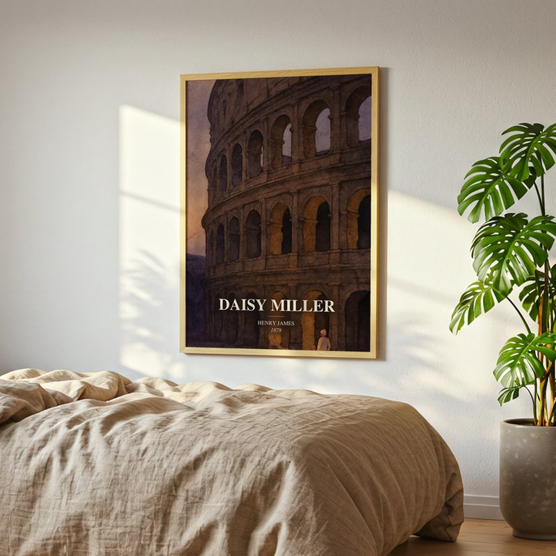 Daisy Miller poster, framed in a room