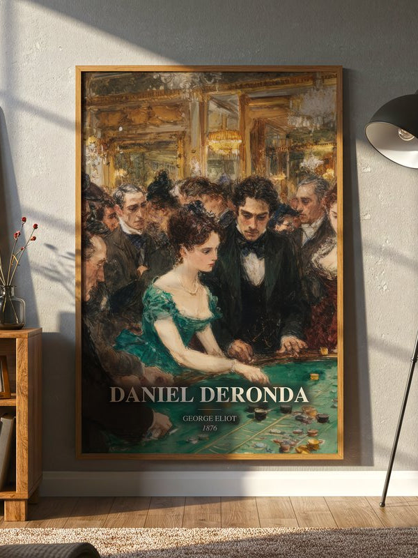 Daniel Deronda poster, framed in a room
