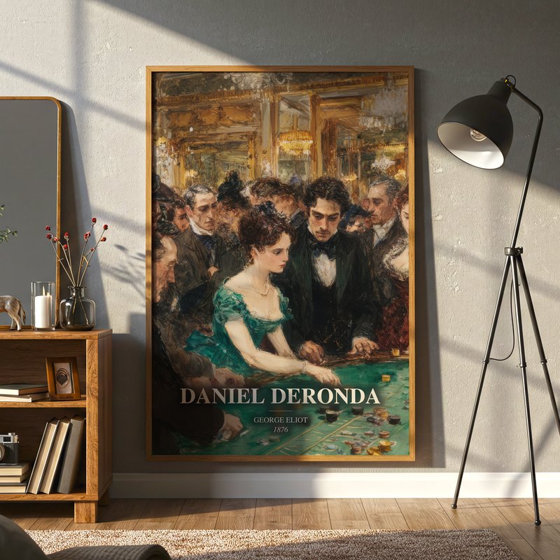 Daniel Deronda poster, framed in a room