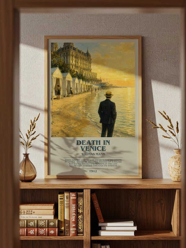 Death in Venice poster, framed in a room