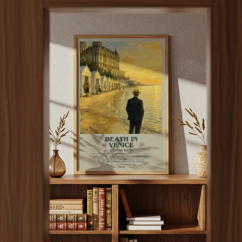 Death in Venice poster, framed in a room