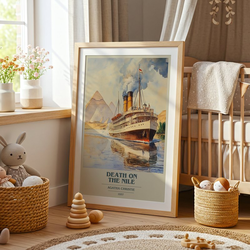 Death On The Nile poster, framed in a room