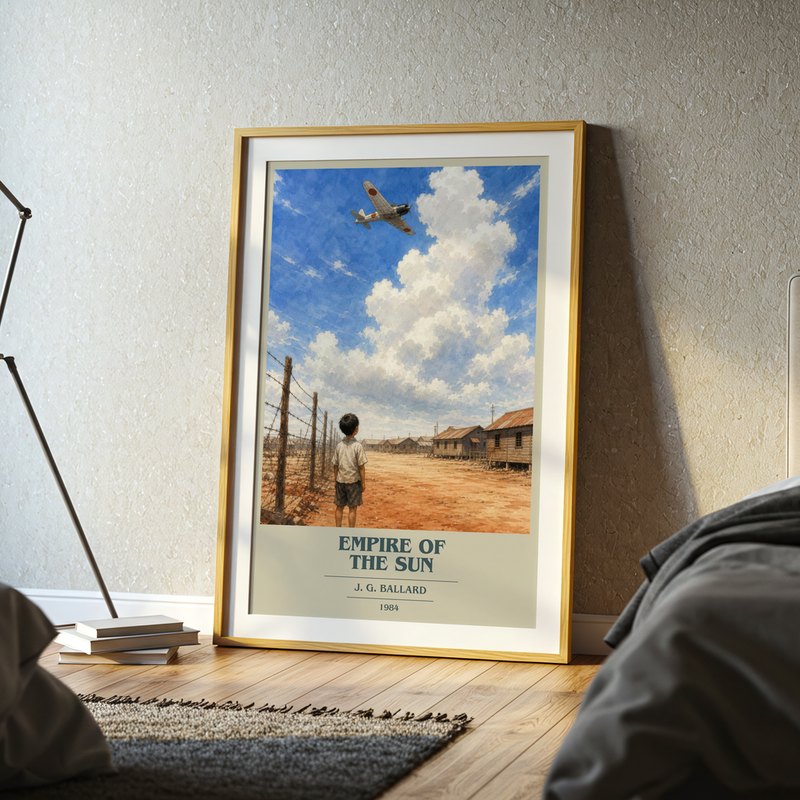 Empire of the Sun poster, framed in a room