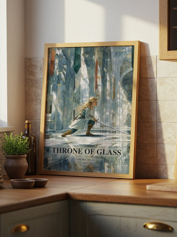 Throne Of Glass poster, framed in a room