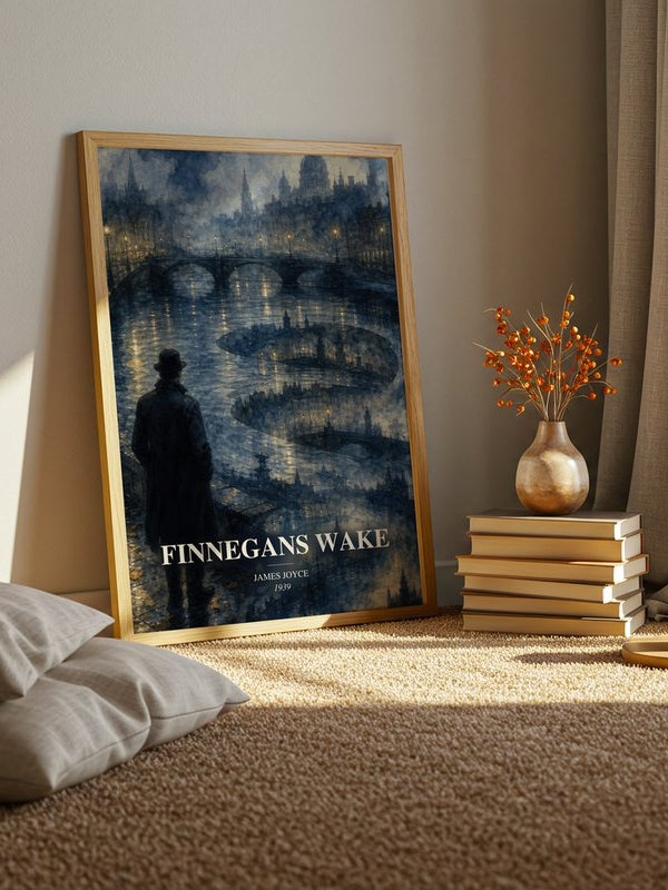 Finnegans Wake poster, framed in a room