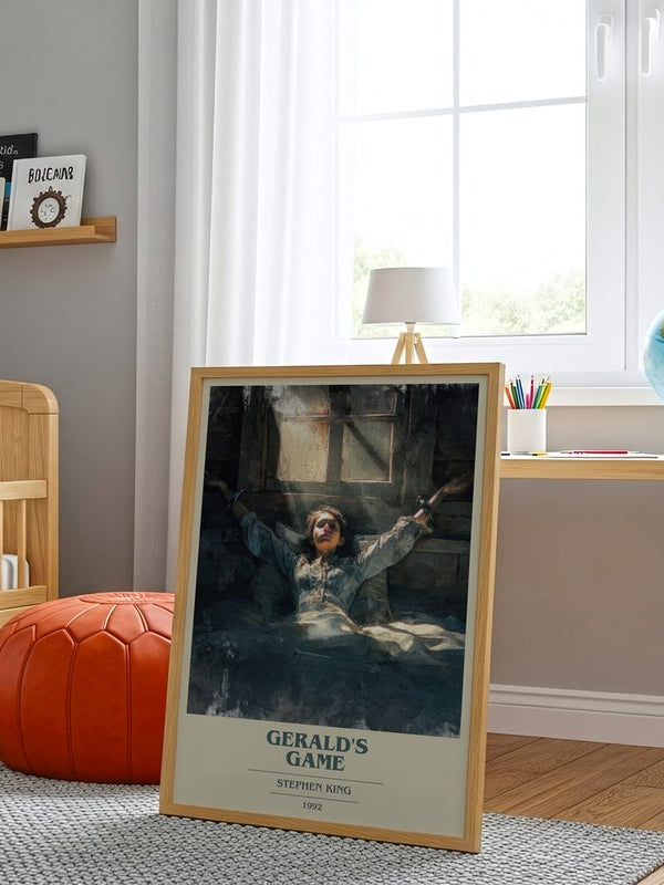 Gerald's Game poster, framed in a room