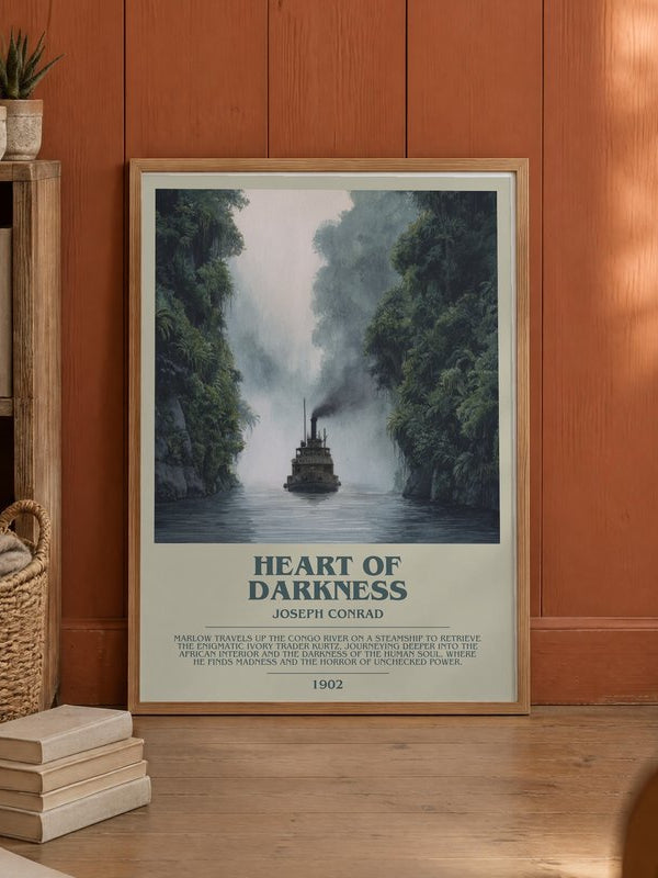 Heart Of Darkness poster, framed in a room
