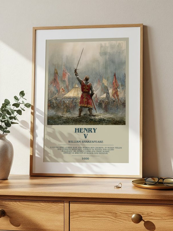 Henry V poster, framed in a room