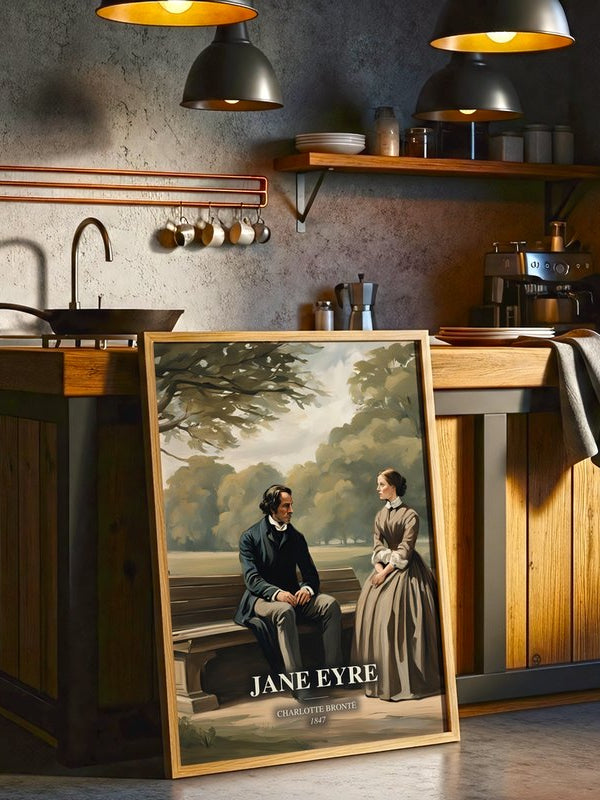 Jane Eyre poster, framed in a room
