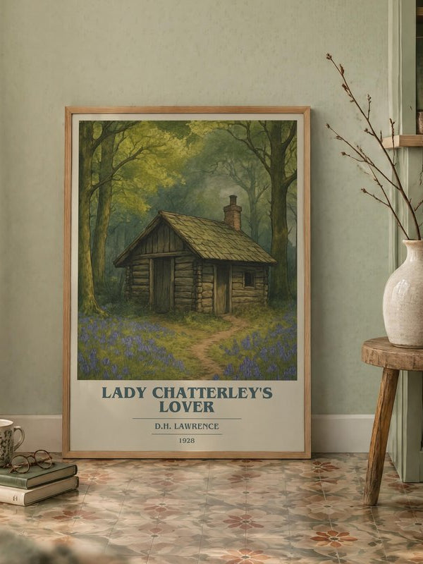 Lady Chatterley's Lover poster, framed in a room